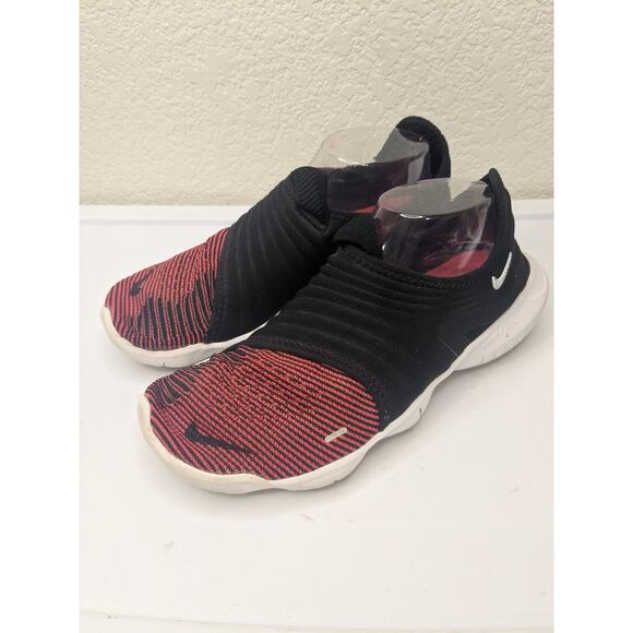 NIKE Free Rn Flyknit 3.0 Mens Aq5707-007 Size 9 Black Bright Crimson Red main image 8